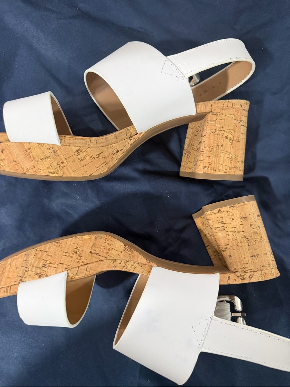 AEROSOLES White Cork Wedge Sandals - Picture 2 of 6